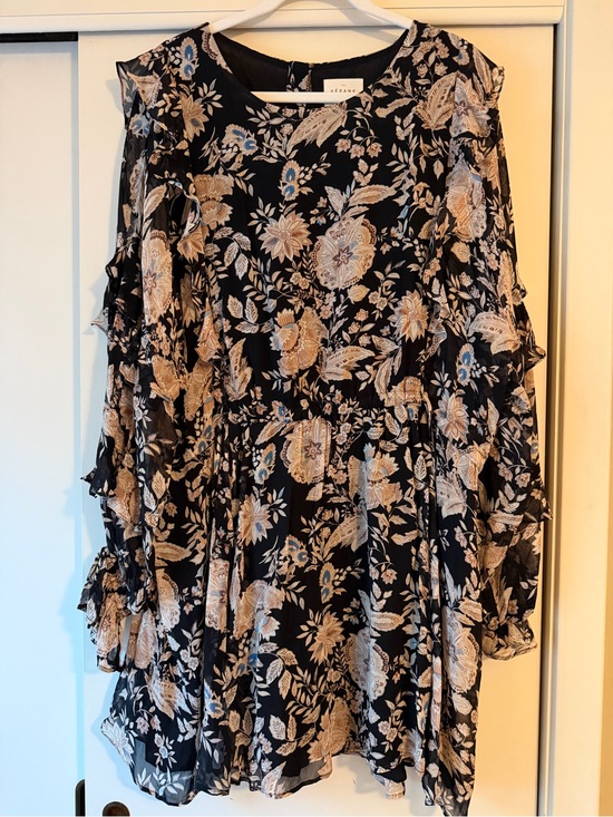 Sezane Dresses & Skirts - Sezane Black Floral Print Dress